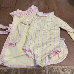 Girls Onepiece swim with matching coverup. Edgehill Collection GUC size 5